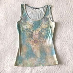 bedazzled graphic tank top